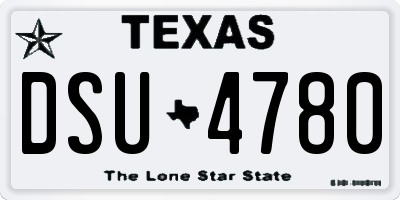 TX license plate DSU4780