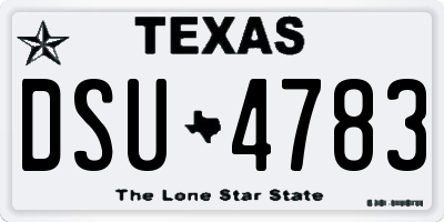 TX license plate DSU4783