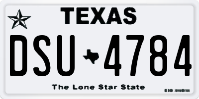 TX license plate DSU4784