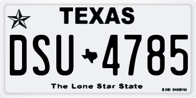 TX license plate DSU4785
