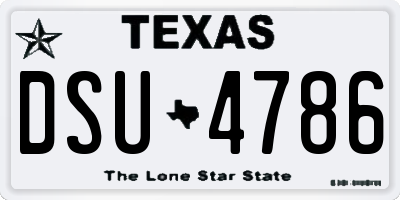 TX license plate DSU4786