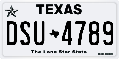 TX license plate DSU4789