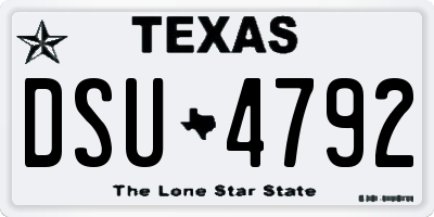 TX license plate DSU4792