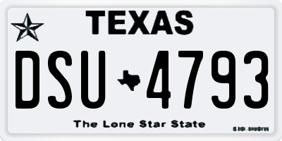 TX license plate DSU4793