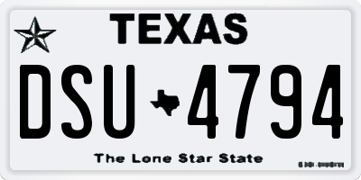 TX license plate DSU4794