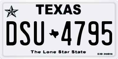 TX license plate DSU4795