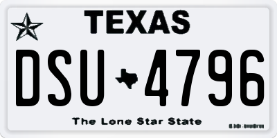 TX license plate DSU4796