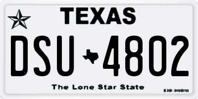 TX license plate DSU4802