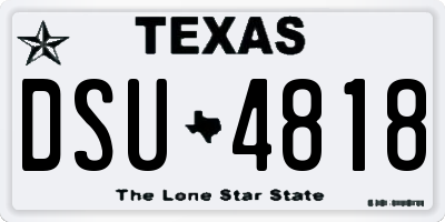 TX license plate DSU4818
