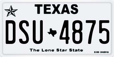TX license plate DSU4875