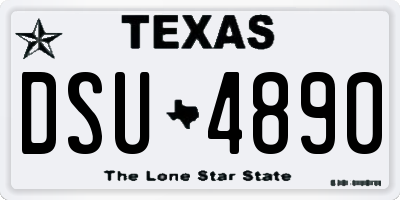 TX license plate DSU4890