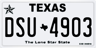 TX license plate DSU4903