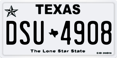 TX license plate DSU4908