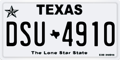 TX license plate DSU4910