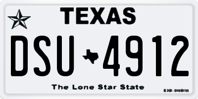 TX license plate DSU4912