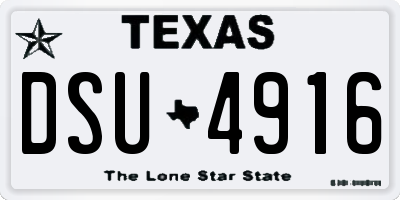 TX license plate DSU4916