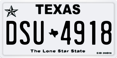 TX license plate DSU4918