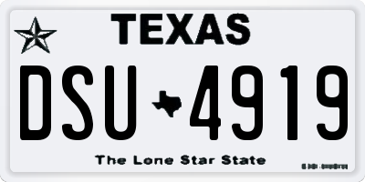 TX license plate DSU4919