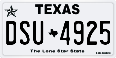 TX license plate DSU4925