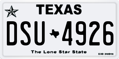 TX license plate DSU4926