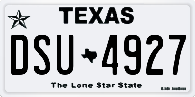 TX license plate DSU4927
