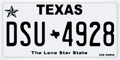 TX license plate DSU4928