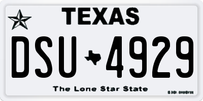 TX license plate DSU4929