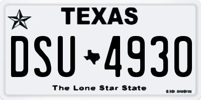 TX license plate DSU4930