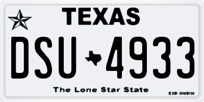 TX license plate DSU4933