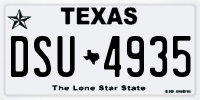 TX license plate DSU4935