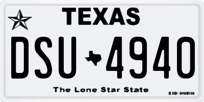 TX license plate DSU4940