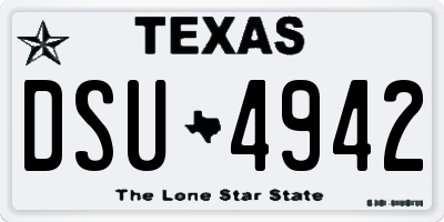 TX license plate DSU4942