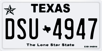 TX license plate DSU4947