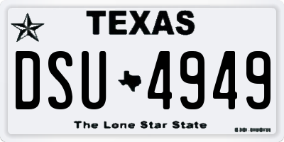 TX license plate DSU4949