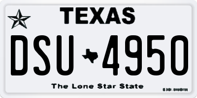 TX license plate DSU4950