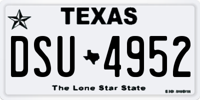 TX license plate DSU4952
