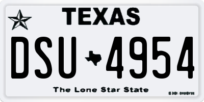 TX license plate DSU4954