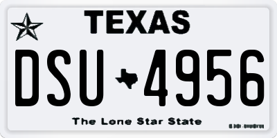 TX license plate DSU4956