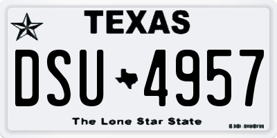 TX license plate DSU4957