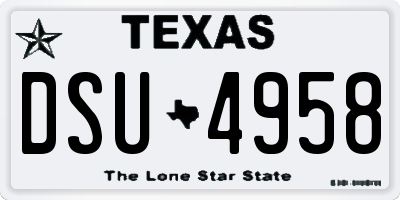TX license plate DSU4958