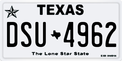 TX license plate DSU4962
