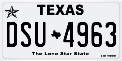 TX license plate DSU4963