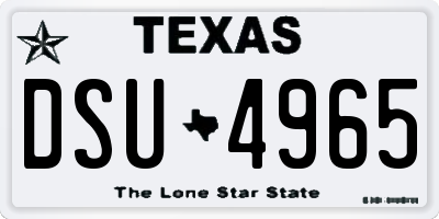 TX license plate DSU4965