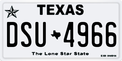 TX license plate DSU4966