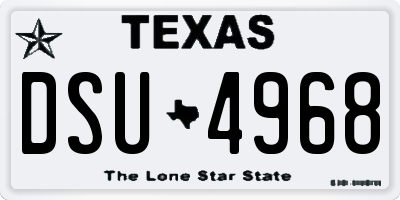 TX license plate DSU4968