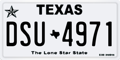 TX license plate DSU4971
