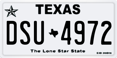 TX license plate DSU4972