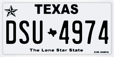 TX license plate DSU4974