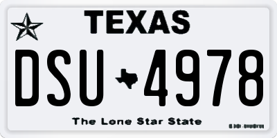 TX license plate DSU4978