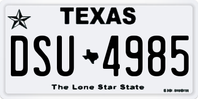 TX license plate DSU4985